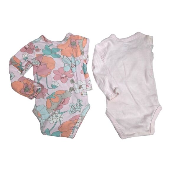 Carter's Newborn Floral Kimono Side Snap Bodysuit 2pc Set Pink Onesie Baby Girl - Picture 11 of 11